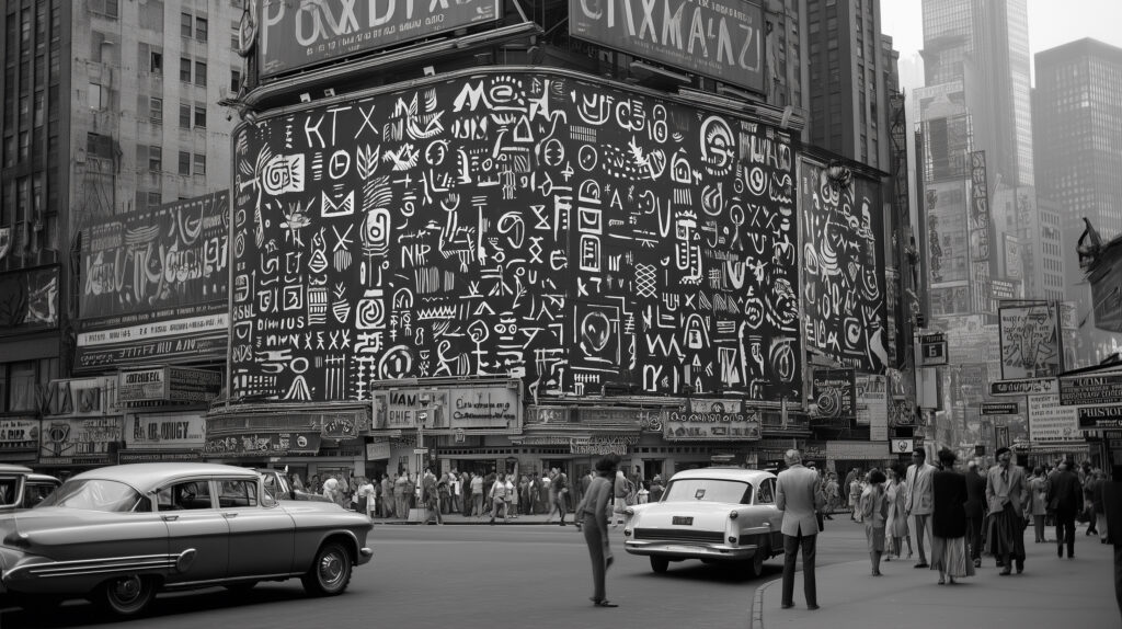 GLYPHS IN THE SQUARE: STRANGE SYMBOLS APPEAR OVER TIMES SQUARE IN ...